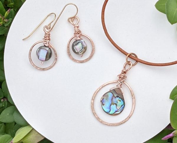 Rose Gold Abalone Necklace
