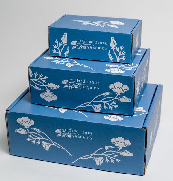 Sustainable blue mailer boxes