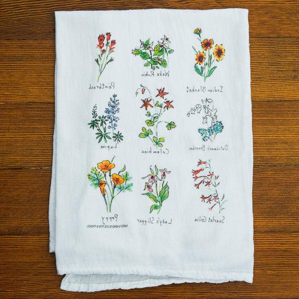 Wildflowers Flour Sack Towel Kitchen Towels - Papersharks, The Santa Barbara Company - 2
